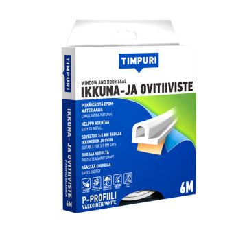 TIMPURI IKKUNA- JA OVITIIVISTE P 6M VALKOINEN 6 M