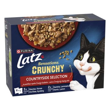 PURINA LATZ SENSATIONS CRUNCHY COUNTRYSIDE LAJ HYYT 10*85G+40G 890