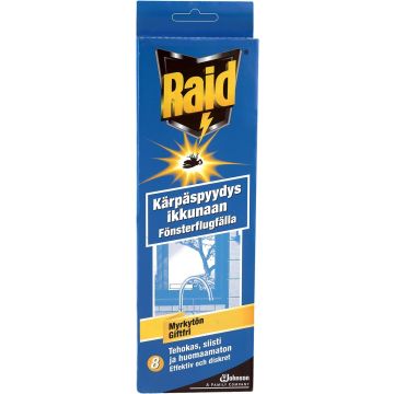 RAID KÄRPÄSPYYDYS IKKUNAAN / FÖNSTERFLUGFÄLLA 8 KPL