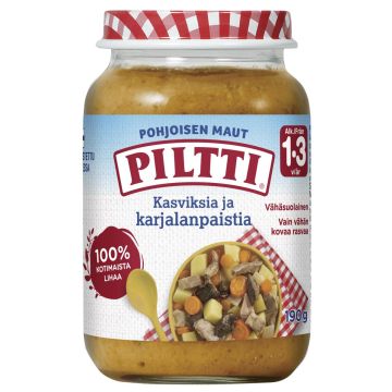 PILTTI POHJOISEN MAUT KASVIKSIA JA KARJALANPAISTIA 1-3V 190 G