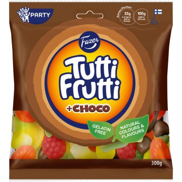FAZER TUTTI FRUTTI CHOCO KARKKIPUSSI 300 G