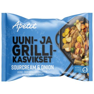 APETIT UUNI- JA GRILLIKASVIKSET SOURCREAM&ONION 400 G