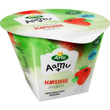 ARLA AAMU+ AB MANSIKKAJOGURTTI LAKTON 175 G