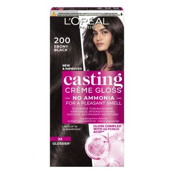 LOREAL CASTING CREME GLOSS 200 EBONY BLACK MUSTA KEVYTVÄRI