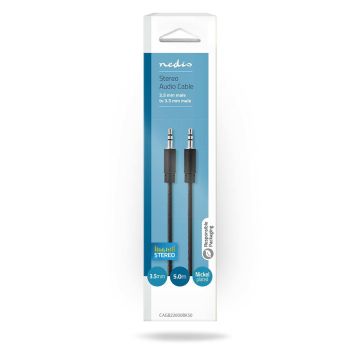 NEDIS STEREOÄÄNIKAAPELI 3.5 MM UROS - 3.5 MM UROS 5 M MUSTA