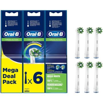 ORAL-B CROSSACTION VAIHTOHARJA, CLEANMAXIMISER 6 KPL/PKT