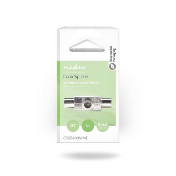 NEDIS KOAKSIAALI-SOVITIN ANTENNIUROS - 2X COAX NAARAS HOPEA