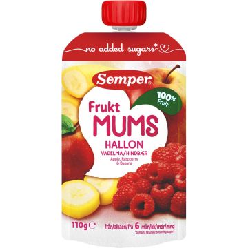 SEMPER FRUKTMUMS VADELMA 6KK 110 G