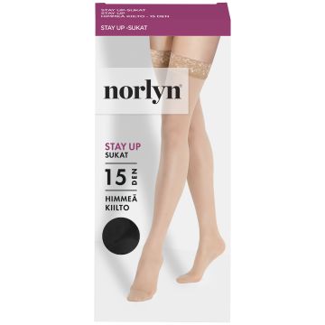 NORLYN STAY UP SUKAT 15DEN, 1210 BLACK M-L