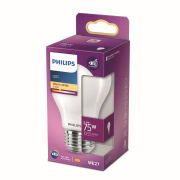 PHILIPS LED-LAMPPU 75W E27 A60 HUURRE 1055L 2700K