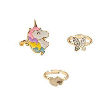 GREAT PRETENDERS BOUTIQUE BUTTERFLY & UNICORN RING, 3 PCS