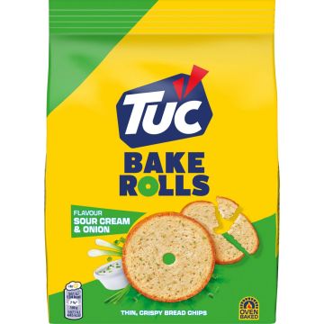 TUC BAKE ROLLS SOUR CREAM & ONION 150 G