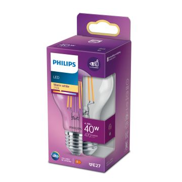 PHILIPS LED-LAMPPU 40W A60 E27 KIRKAS 470L 2700K