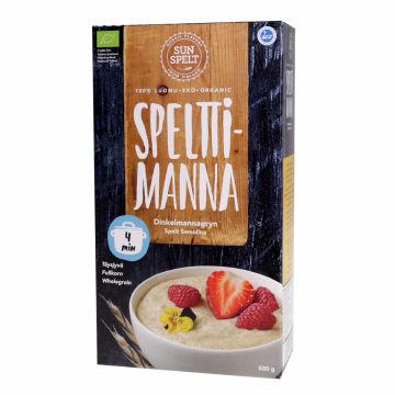 SUNSPELT TÄYSJYVÄMANNASUURIMO LUOMU 500 G