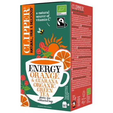 CLIPPER VIHREÄ TEE 20PS APPELSIINI LUOMU 40 G
