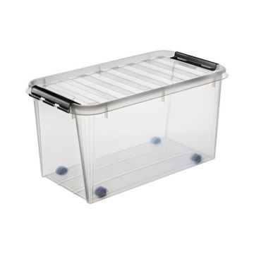 SMARTSTORE CLASSIC 70 L SÄILYTYSLAATIKKO KANNELLA LÄPINÄKYVÄ