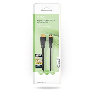 NEDIS HIGH SPEED HDMI-KAAPELI ETHERNET LIITIN - MINI 2 M MUSTA