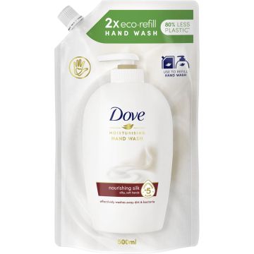 DOVE FINE SILK NESTESAIPPUA REFILL 500 ML