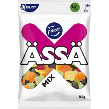 FAZER ÄSSÄ MIX HEDELMÄ- JA LAKRITSIMAKEISIA 180 G
