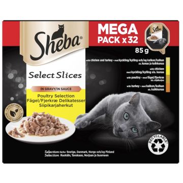 SHEBA RASIA SELECT SLICES 32*85G SIIPIKARJAA KASTIKKEESSA LE 2,72 KG