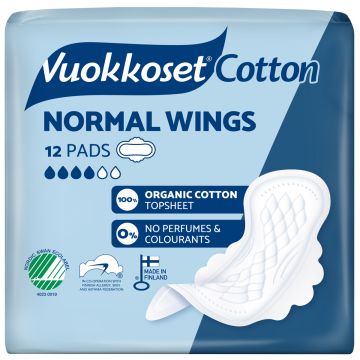 VUOKKOSET COTTON NORMAL WINGS SIDE 12 KPL