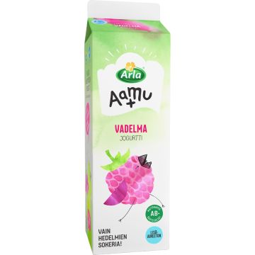 ARLA AAMU+ AB VADELMAJOGURTTI LAKTON 1KG