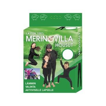 100% MERINOVILLA PITKÄT ALUSHOUSUT LASTEN 100