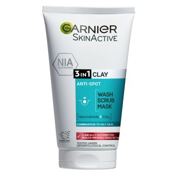 GARNIER SKINACTIVE PURE ACTIVE 3IN1 PUHDISTUSNAAMIO 150 ML