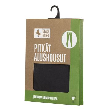 BLACK HORSE POIKIEN PITKÄT ALUSHOUSUT BASIC 110-116 PUUVILLA