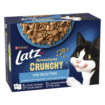 PURINA LATZ SENSATIONS CRUNCHY FISH LAJ HYYT 10*85G+40G 890 G