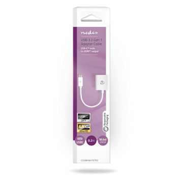 NEDIS ADAPTERI USB-C UROS - HDMI NAARAS VALKOINEN