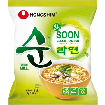 NONG SHIM INSTANT NOODLES SOON VEGGIE RAMYUN MILD 112 G