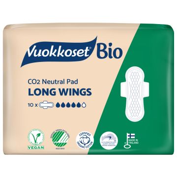 VUOKKOSET 100% BIO LONG WINGS 10 KPL