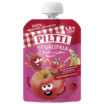PILTTI ISO VÄLIPALA OMENA-VADELMA-BANAANI 2+V ANNOSPUSS