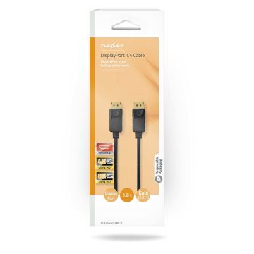 NEDIS DISPLAYPORT 1.4 -KAAPELI, UROS - UROS, 3 M, MUSTA