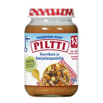 PILTTI POHJOISEN MAUT KASVIKSIA JA KARJALANPAISTIA 1-3V 190 G