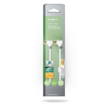NEDIS KOAKSIAALIKAAPELI 2M 100 DB, IEC, UROS, KULMA - IEC