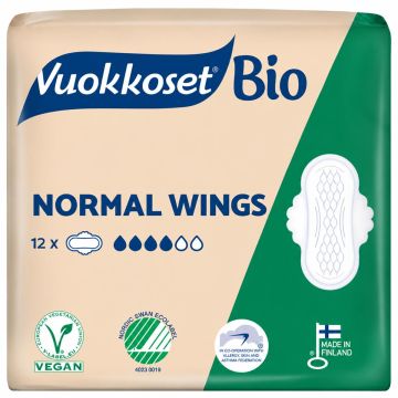 VUOKKOSET 100% BIO WINGS NORMAL 12 KPL