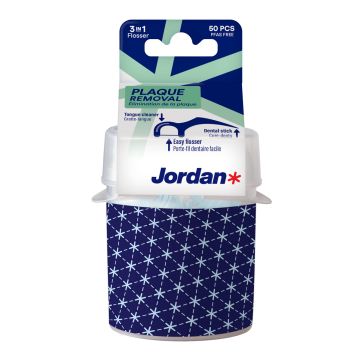 JORDAN 3IN1 FLOSSER HAMMASLANKAIN PÖYTÄPAKKAUS 50KPL 50 KPL