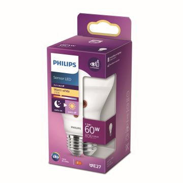 PHILIPS LED PÄIVÄNVALOTUNNISTINLAMPPU 60W A60 E