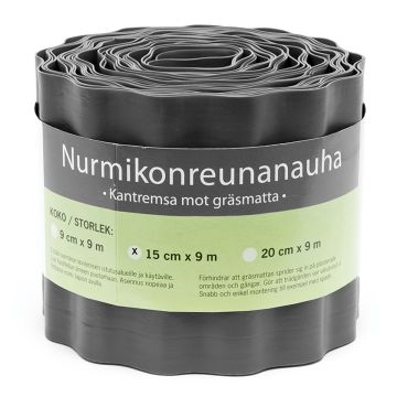 TARHA NURMIREUNANAUHA 15CM X 9M MUSTA
