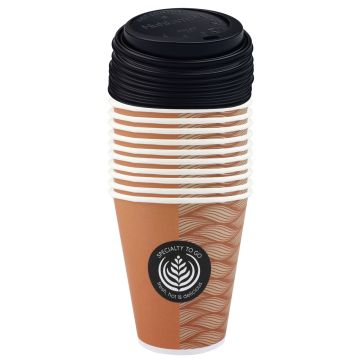 HUHTAMÄKI HOT CUP 300ML+KANSI 10 KPL