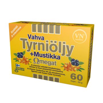 VIA NATURALE VAHVA TYRNIÖLJY + MUSTIKKA OMEGAT 60 KPL