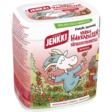JENKKI HERRA HAKKARAISEN MANSIKKA TÄYSKSYLITOLIPASTILLI  55 G
