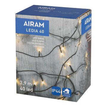 AIRAM LEDIA 40 LÄMM.VALK,TUMMA JOHTO ULKO-JA SISÄKÄYTTÖÖN