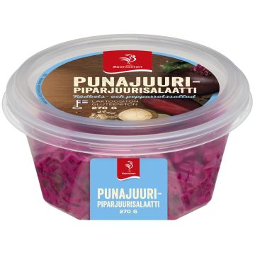SAARIOINEN PUNAJUURI-PIPARJUURISALAATTI 270 G