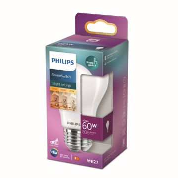 PHILIPS LED-LAMPPU SCENESWITCH 60W A60 E27 806L-320L-150L 2200-