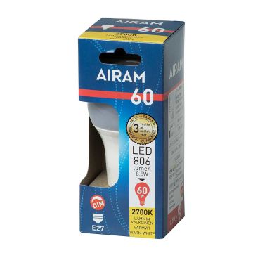 AIRAM LED VAKIOLAMPPU 7,3W E27 806 LM, HIMMENETTÄVÄ, 15 000H