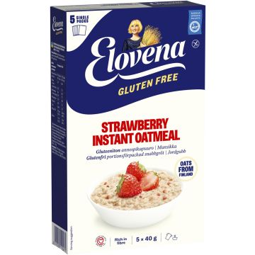 ELOVENA GLUTEENITON MANSIKKA ANNOSPIKAPUURO 5-PACK 200 G