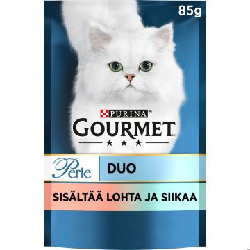PURINA GOURMET PERLE ANNOSP SEASIDE DUO LOHI-VALKOINEN KALA 85 G